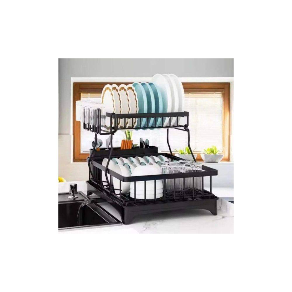 Gold Stainless Steel Standing Dish Rack With Caddy