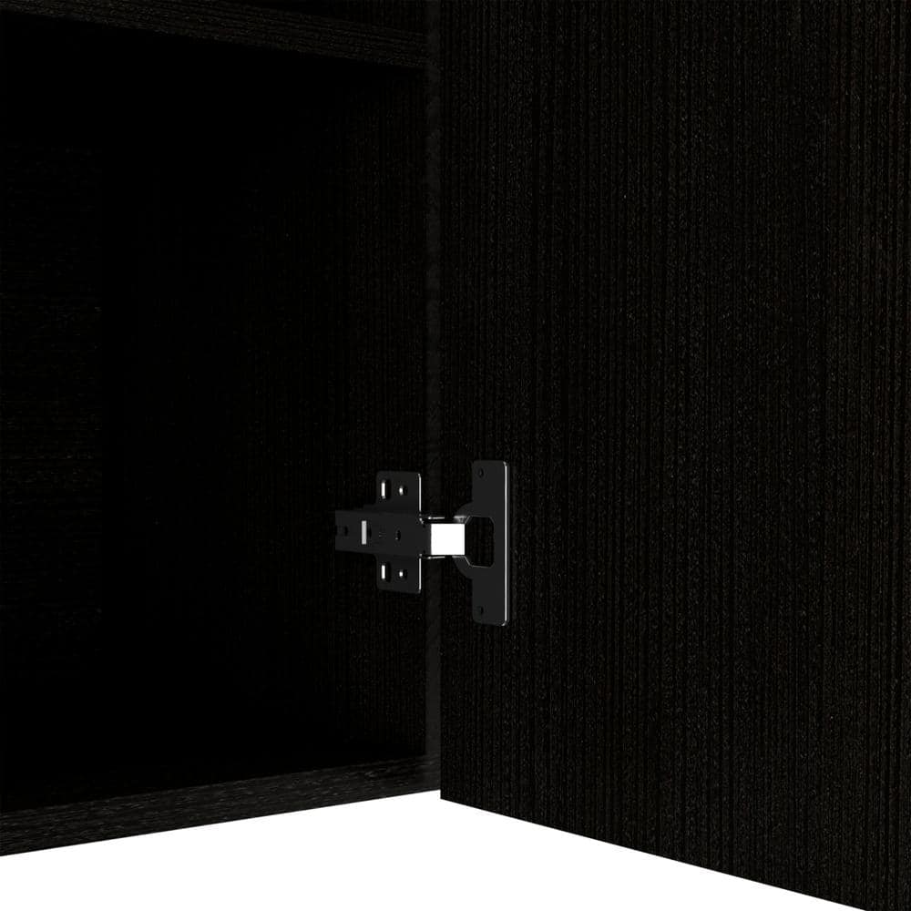 Wall Cabinet Ontario, Double Door, Black Wengue Finish
