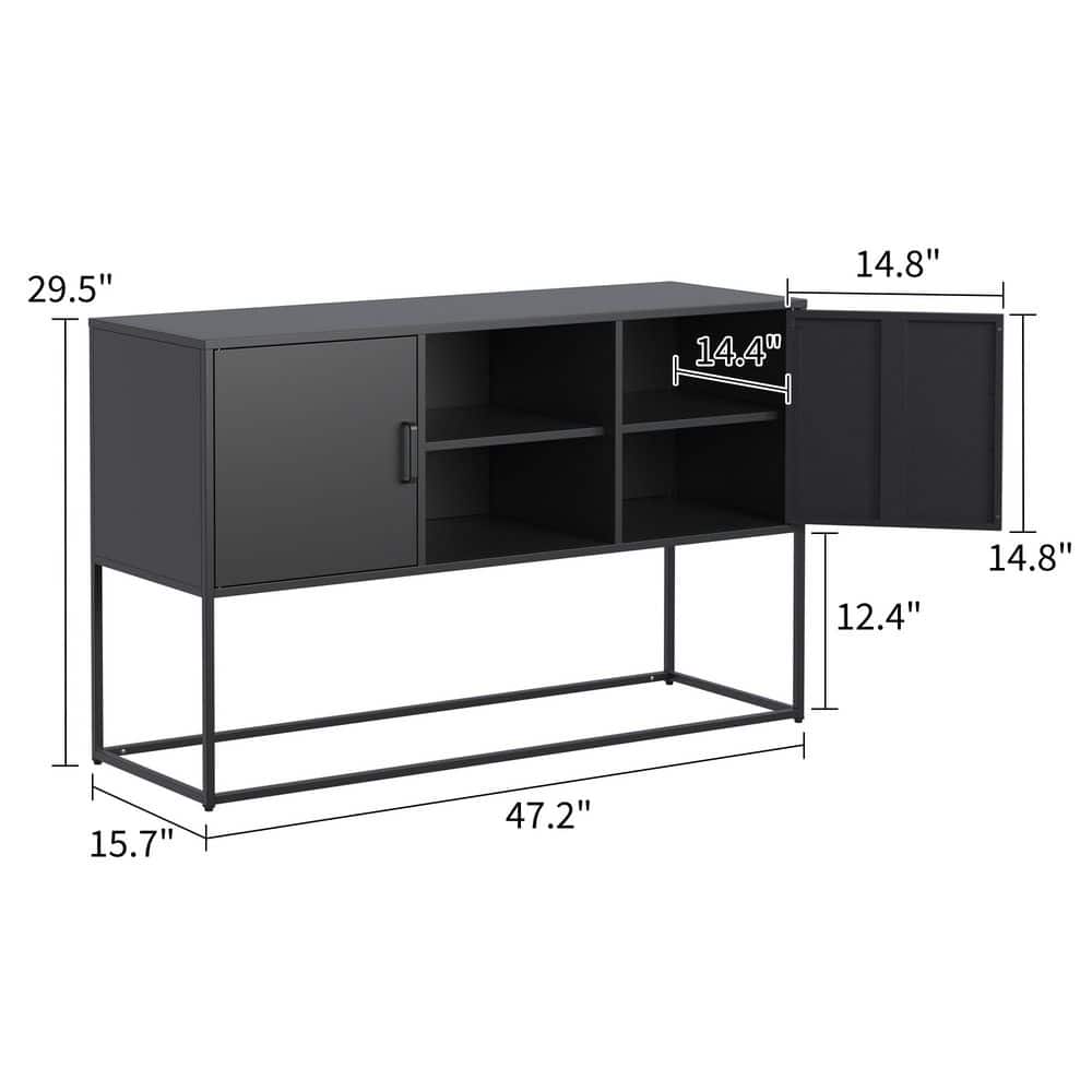 Kitchen Cabinet Durham, Four Doors, Black Wengue Finish