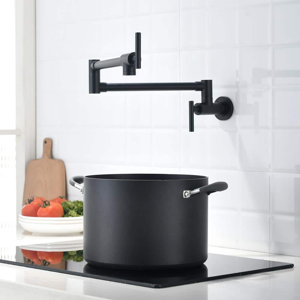 Brass Pot Filler, Wall Mount Commercial Pot Filler Faucet, Brass Copper Material Kitchen Folding Faucet