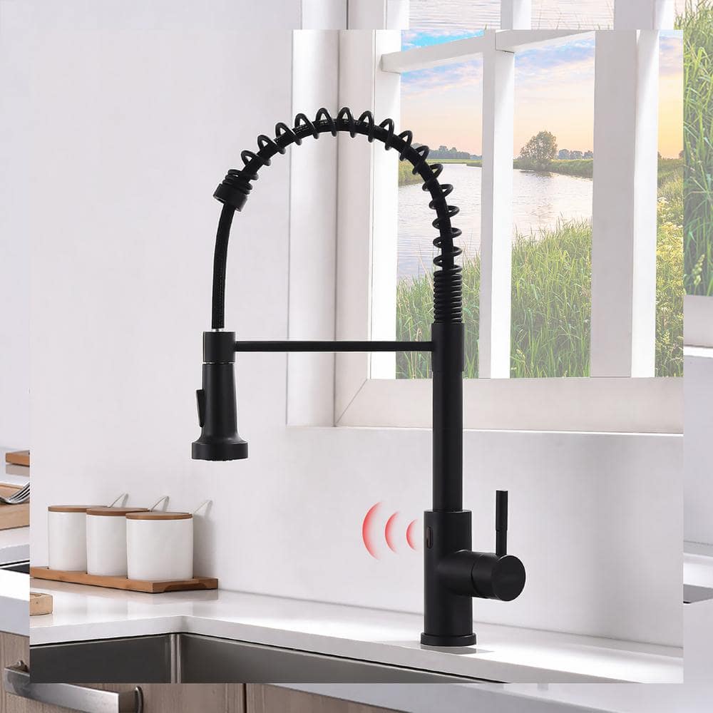 Touchless Kitchen Faucet, Hands Free Automatic Smart Kitchen Faucet Black Smart Kitchen Faucet
