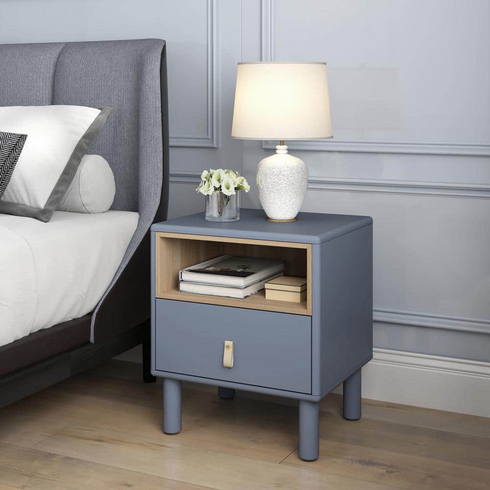 Modern Nordic Style Wooden Bedside Table With Single Drawer: Compact And Stylish Side Table For The Bedroom In Black