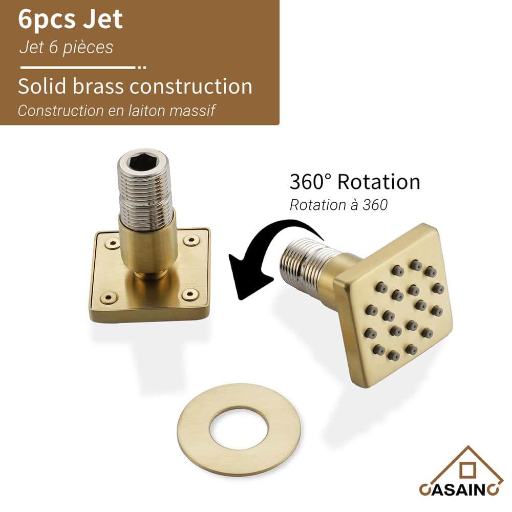 1-Spray Patterns Wall Mounted Handheld Shower Head Dual1.8 GPM In Brushed Gold