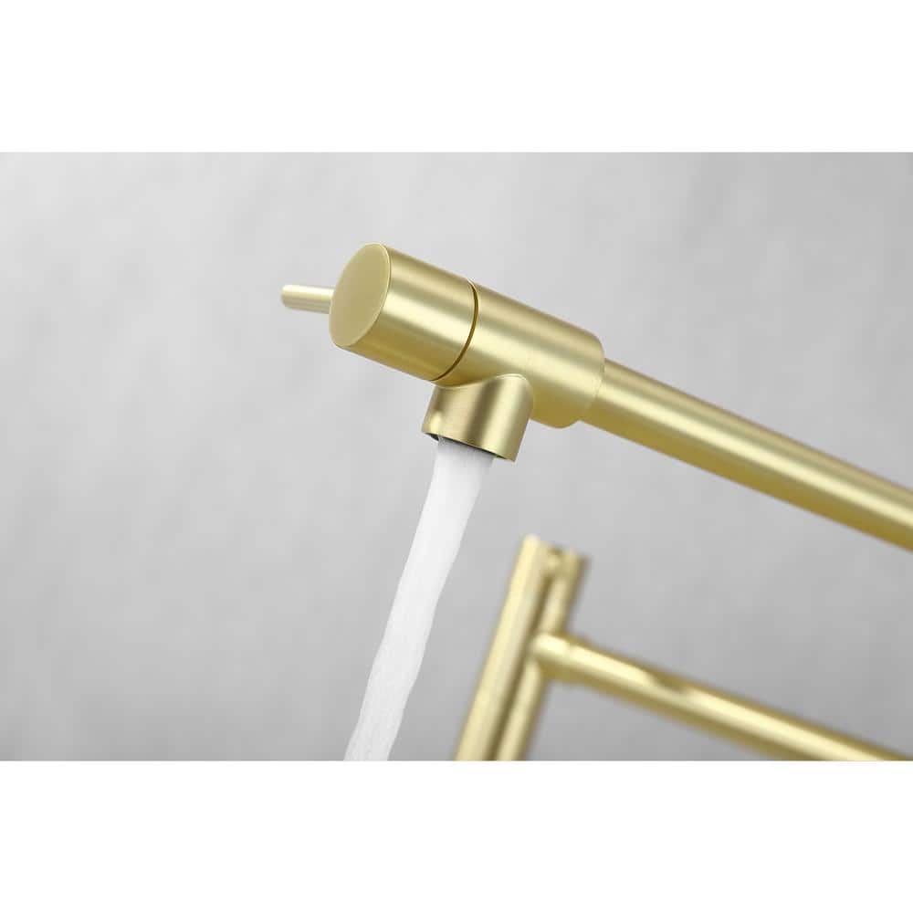 Deck Mount Pot Filler Faucet With Extension Shank In Brushed Gold