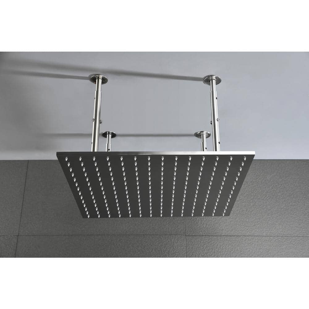 1-Spray Patterns 2.5 GPM 20 In. Ceiling Mount Fixed Shower Head In Brushed Nickel