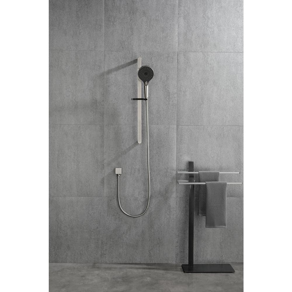 3-Spray Wall Mount Handheld Shower Head 1.8 GPM In Brushed Nickel