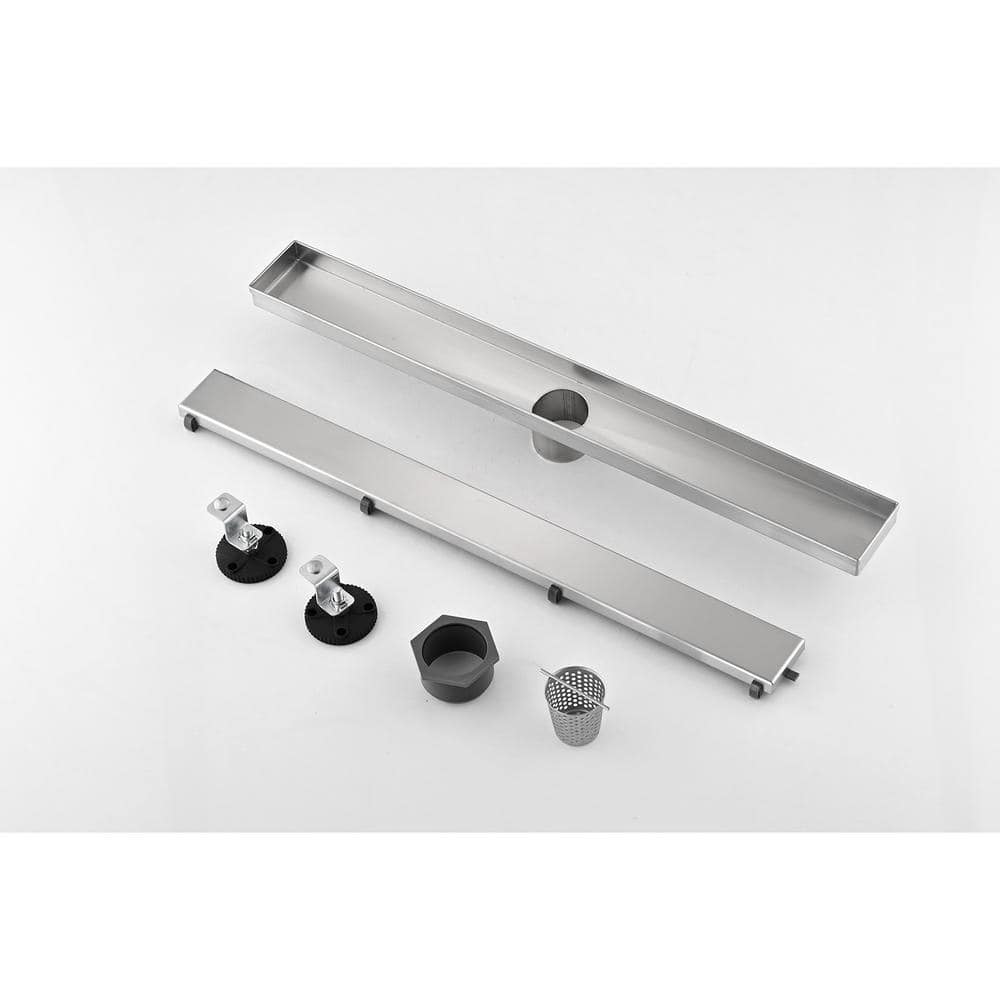 36 Inches Linear Shower Drain, Included Hair Strainer And Leveling Feet