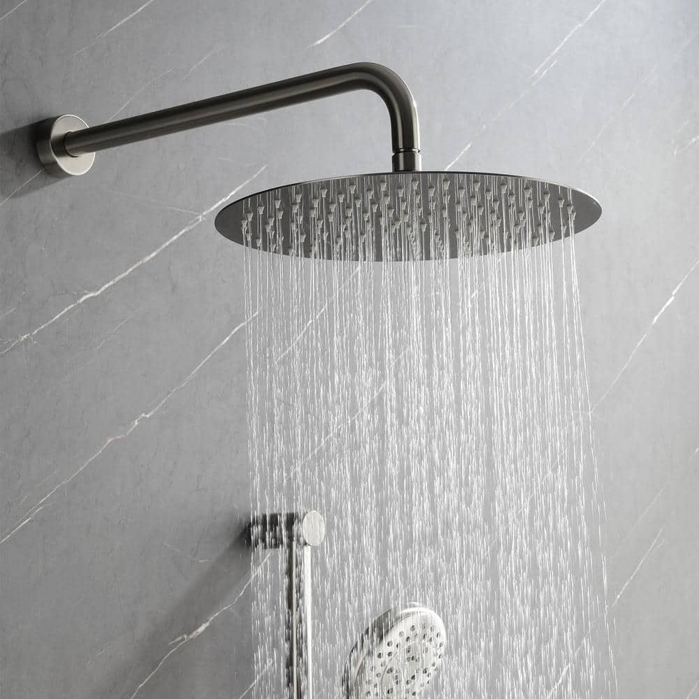 1-Spray Dual Shower System 2.5 GPM With Shower Head,Hand Shower,Slide Bar In Brushed Nickel