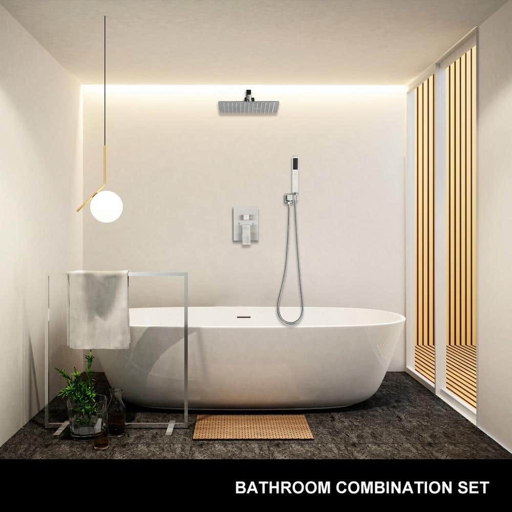 1-Spray Patterns Dual Wall Mount With Shower Head 1.5GPM, In Brushed Nickel