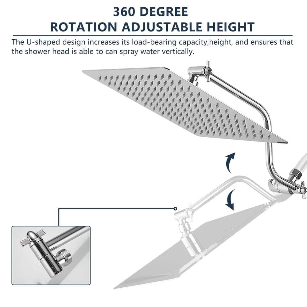 7-spray Dual Shower Head And Handheld Shower Head In Brushed Nickel