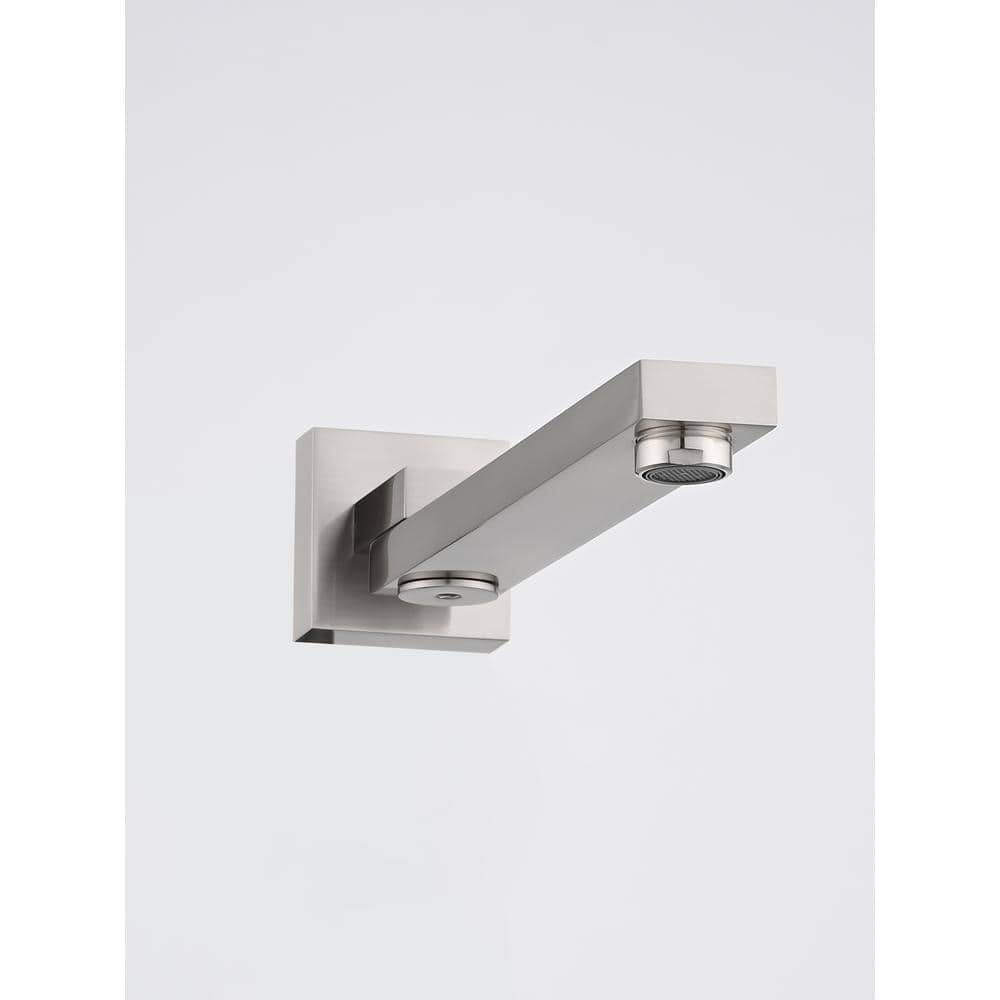 2-Spray 2 GPM Rectangle Ceiling Mounted Dual Shower System Combo Set With 16 In Shower Head In Brushed Nickel
