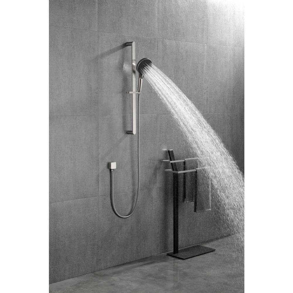 3-Spray Patters Wall Mount Handheld Shower Head 1.8 GPM In Brushed Nickel 69 In. Hose