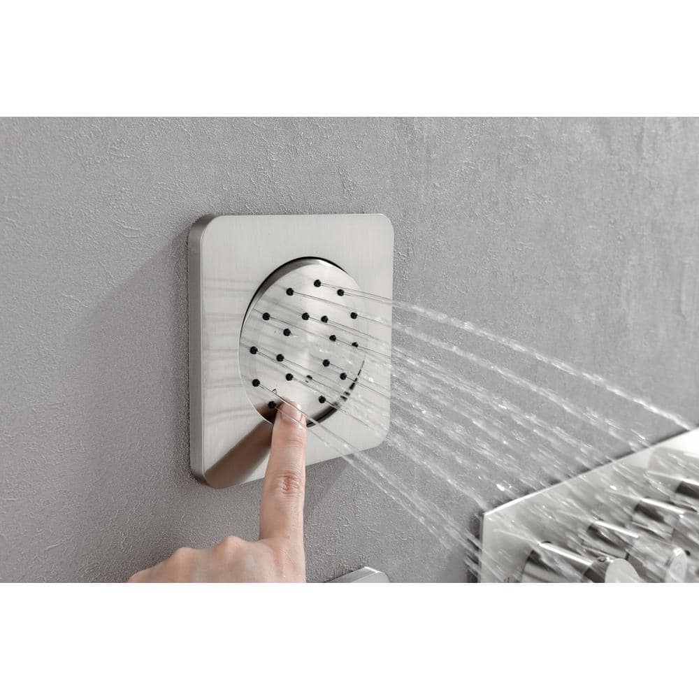 3-Spray Wall Mounted Handheld Shower Head 0 In.2.5 GPM In Brushed Nickel