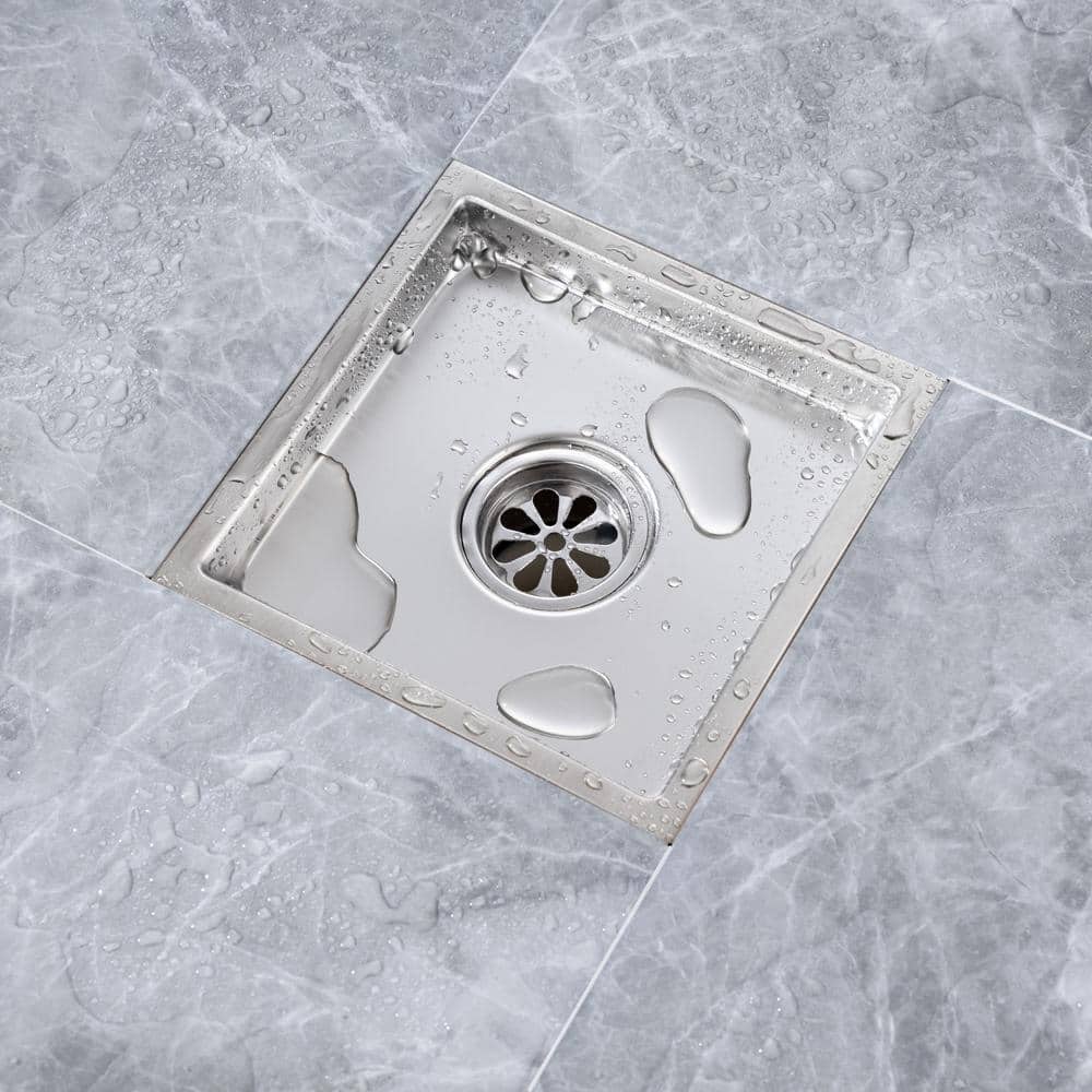 6 In W X 6 In D Stainless Steel Decorative Drain Cover With Brushed Nickel