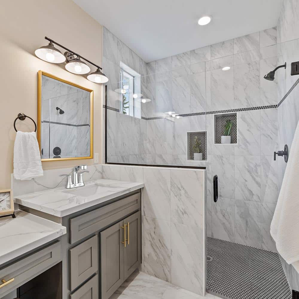 Titus Double Handle Wall Mounted Bathroom Faucet In Chrome