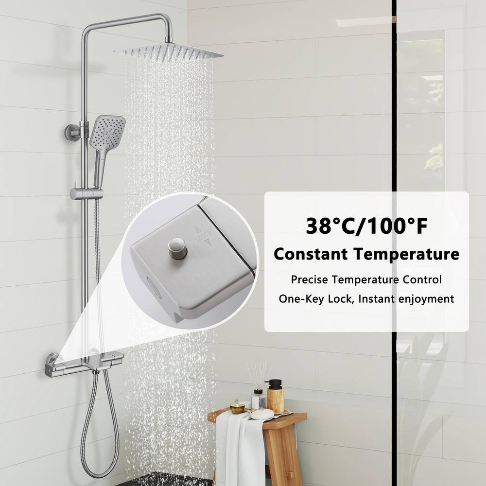 Single Handle 2-Spray Shower Faucet 1.8 GPM With Easy To Install In. Brushed Nickle
