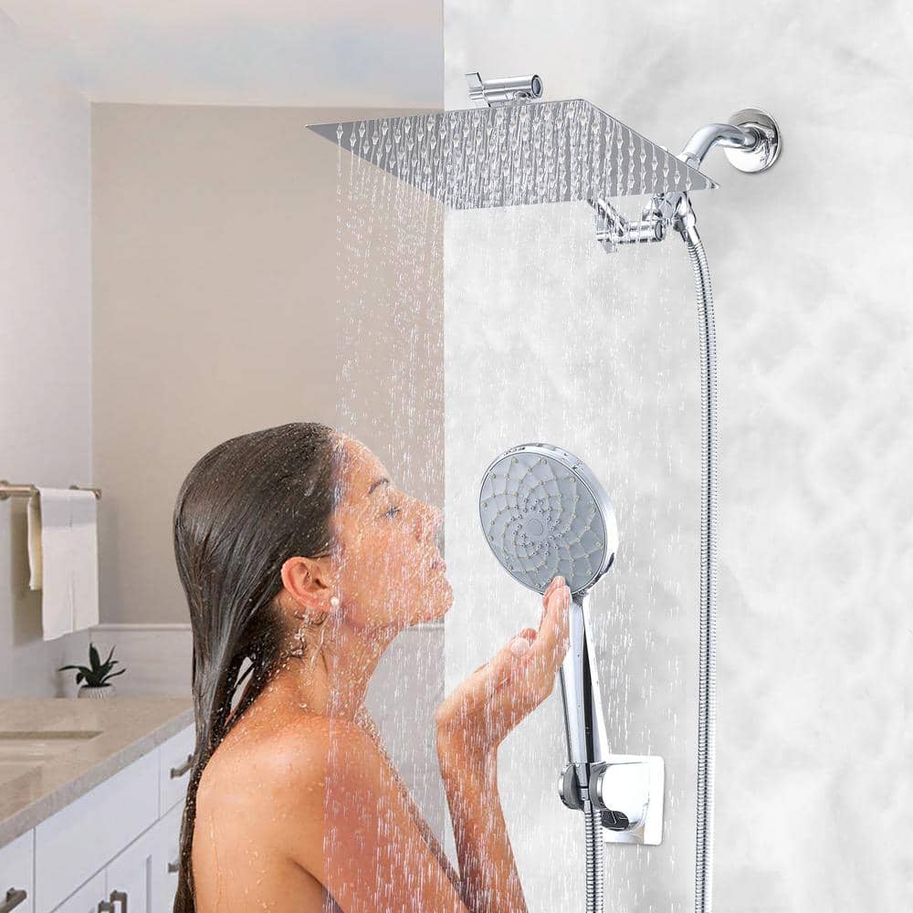 6-Spray High Pressure Dual Shower Head/Handheld Shower Combo In Chrome
