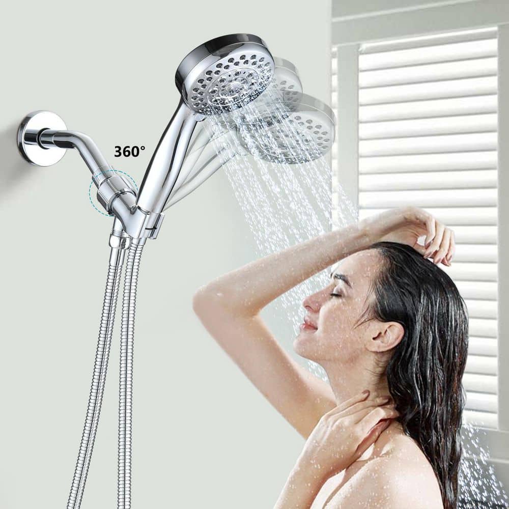 5-Spray Patterns With 2.5 GPM 3.5 In. Wall Mount Handheld Shower Head In Chrome