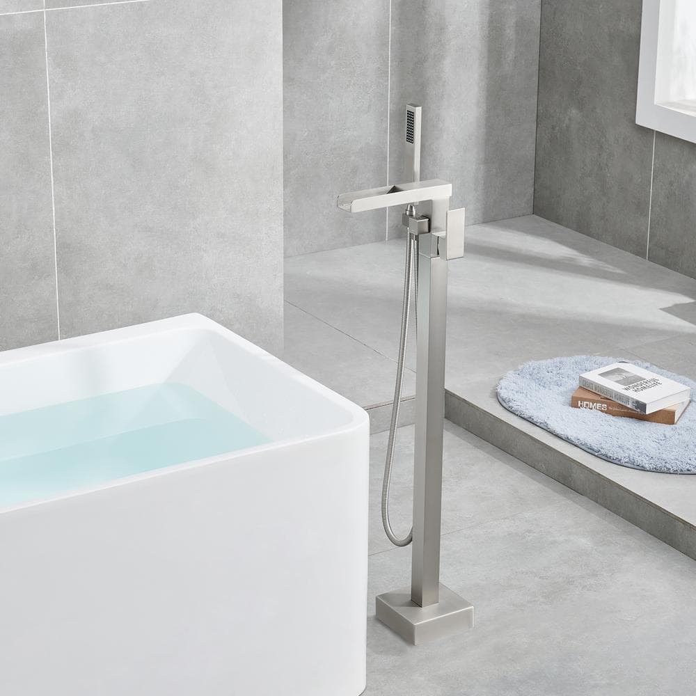 Single-Handle Free Standing Claw Foot Freestanding Tub Faucet With Handheld Shower In Chrome