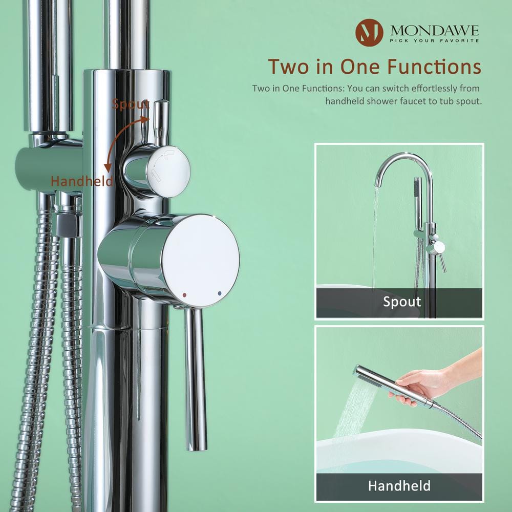 Single-Handle Claw Foot Freestanding Tub Faucet In Chrome