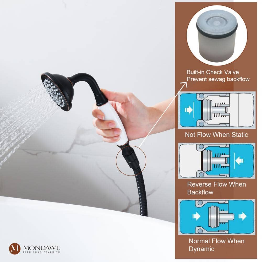 3-Handle Traditional Freestanding Bathtub Faucet(Oil Rubbed Bronze)