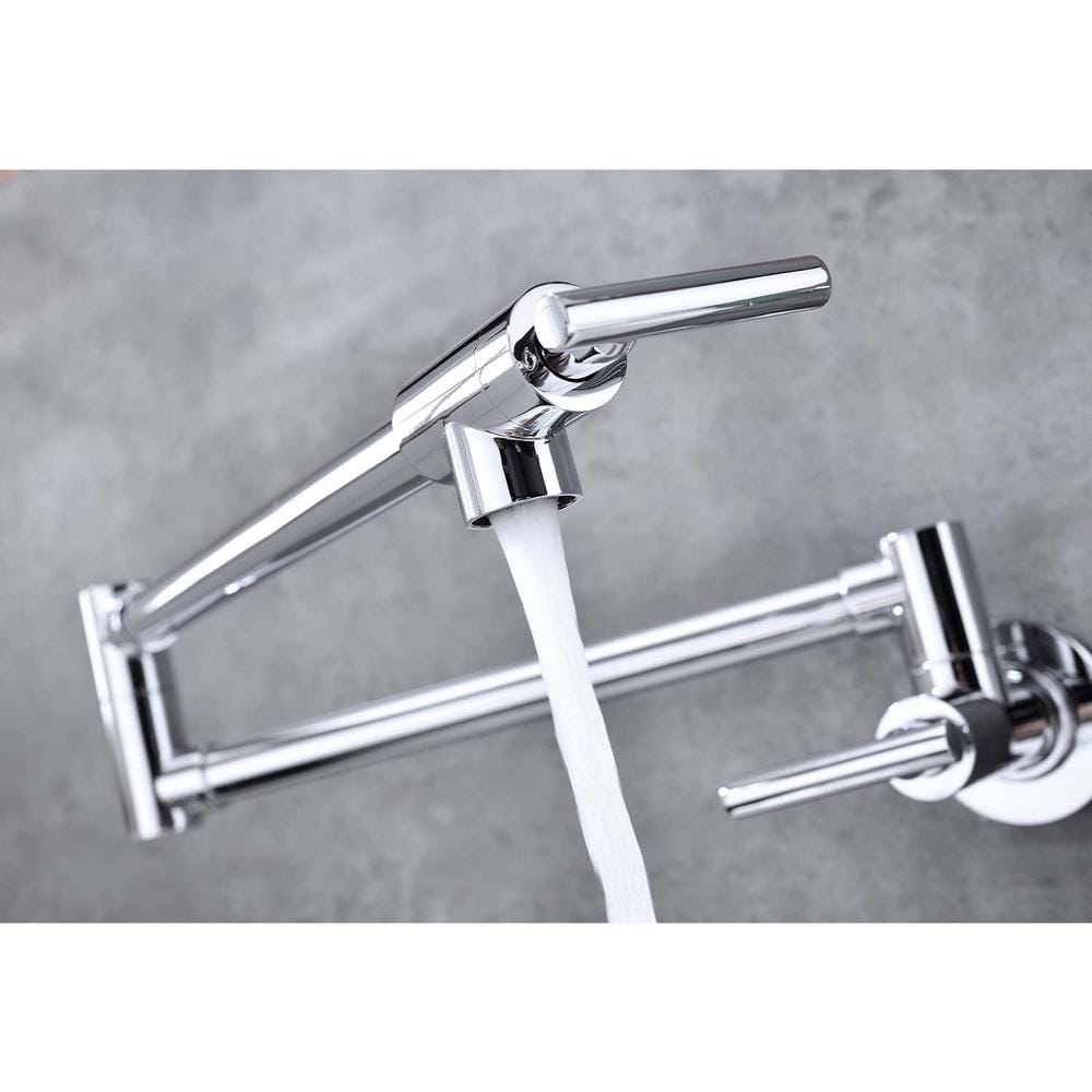 Wall Mount Folding Kitchen Pot Filler Faucet In Chrome