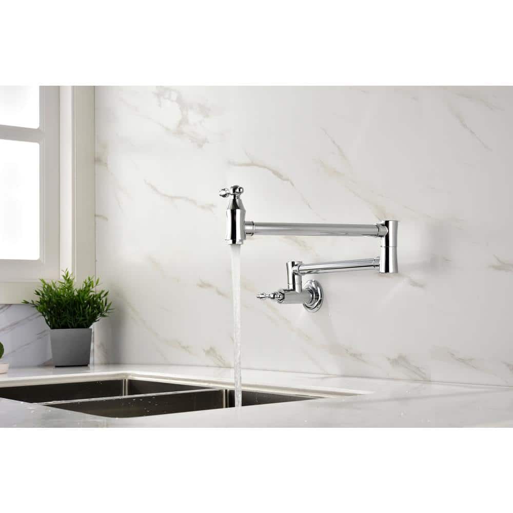Wall Mount Pot Filler Faucet In Chrome