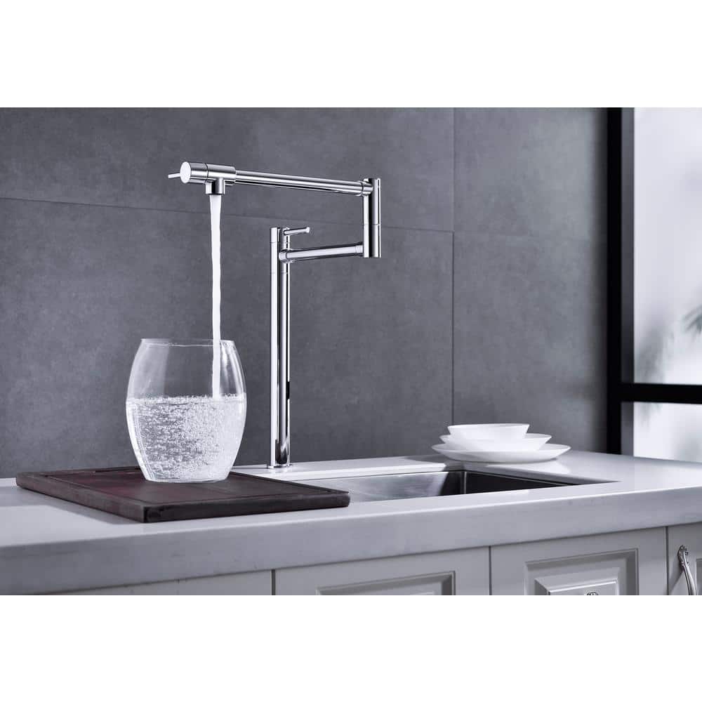 Freestanding Pot Filler Faucet With Extension Shank In Chrome