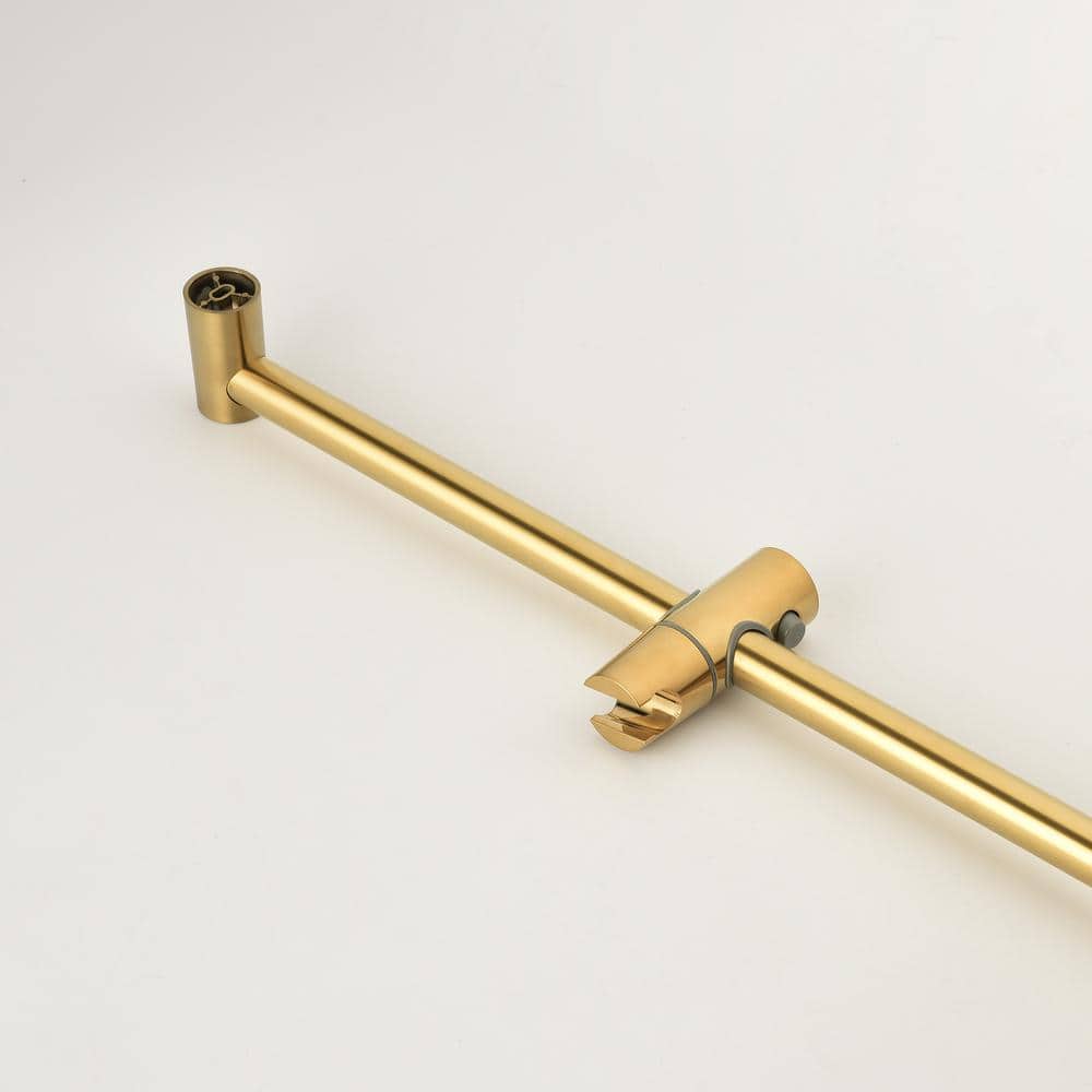 3-Spray Patterns Freestanding Round Dual Handheld Shower Head 1.8 GPM In Gold