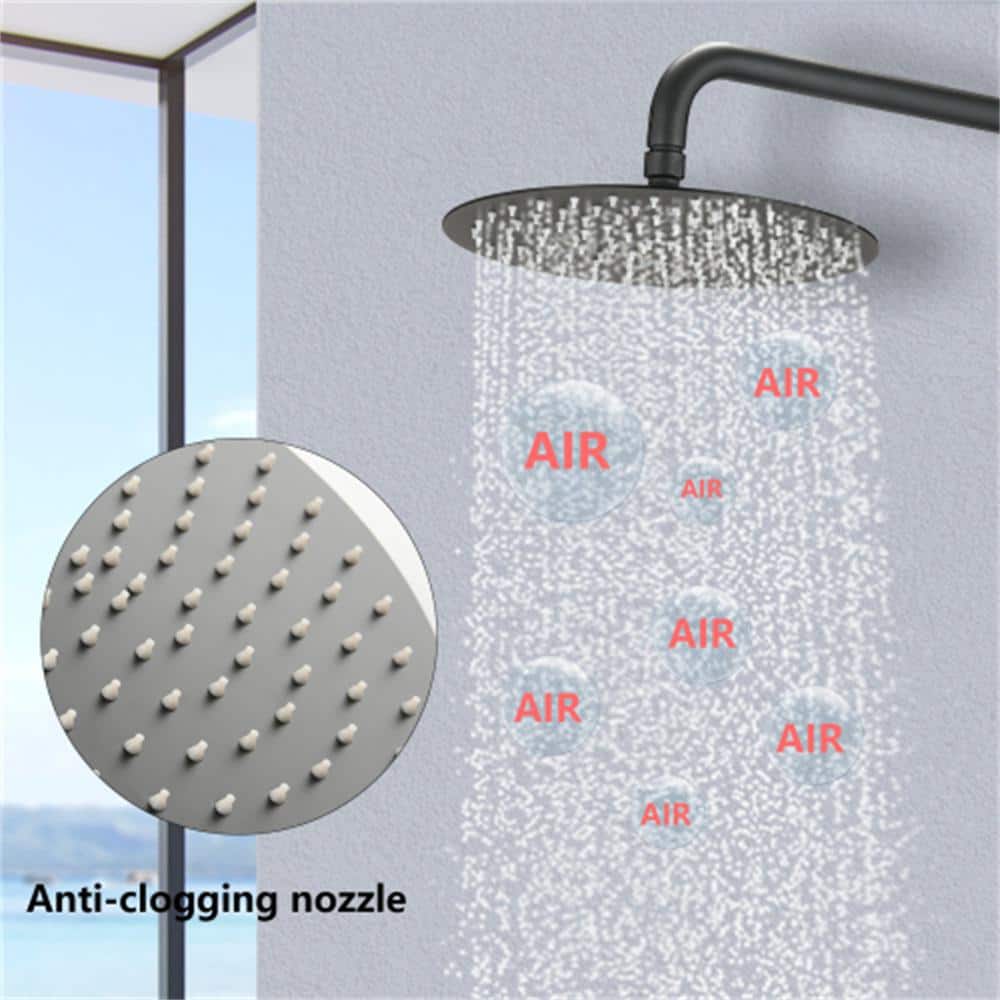 2-Spray Dual Wall Mount Fixed And Handheld Shower Head 2.8 GPM In Matte Black