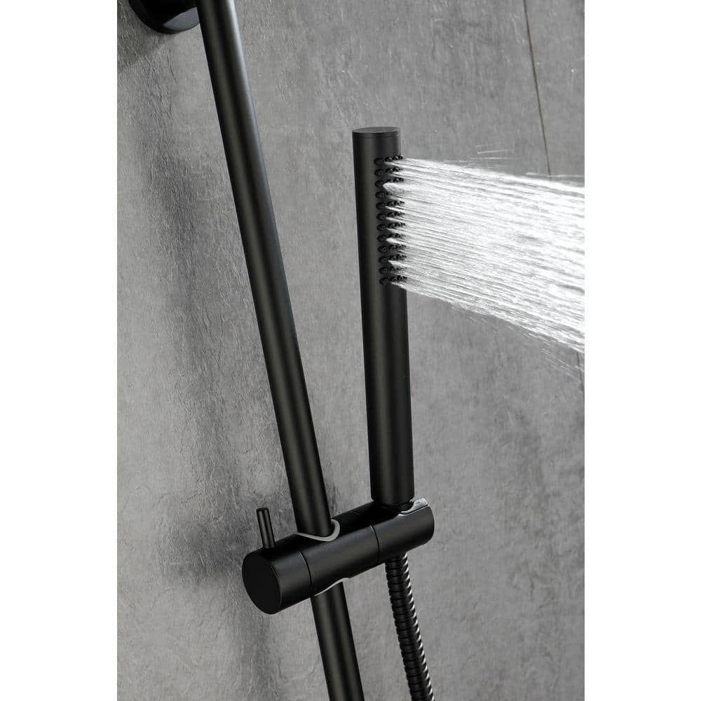 1-Spray Wall Mount Handheld Shower Head 1.8 GPM In Matte Black