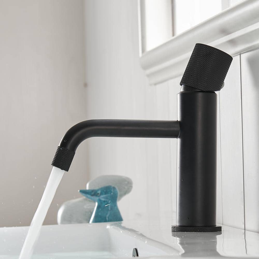 Single Handle Single Hole Bathroom Sink Faucet Bathroom Faucets In Matte Black