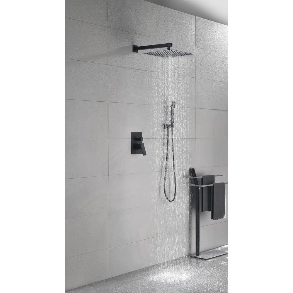 2-Handle Claw Foot Tub Faucet With Hand Shower In. Matte Black