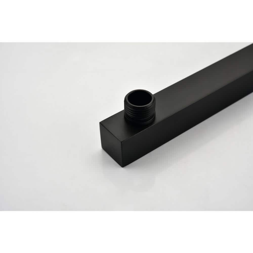 1-Spray Patterns Freestanding Square Dual Handheld Shower Head 6 GPM In Matte Black