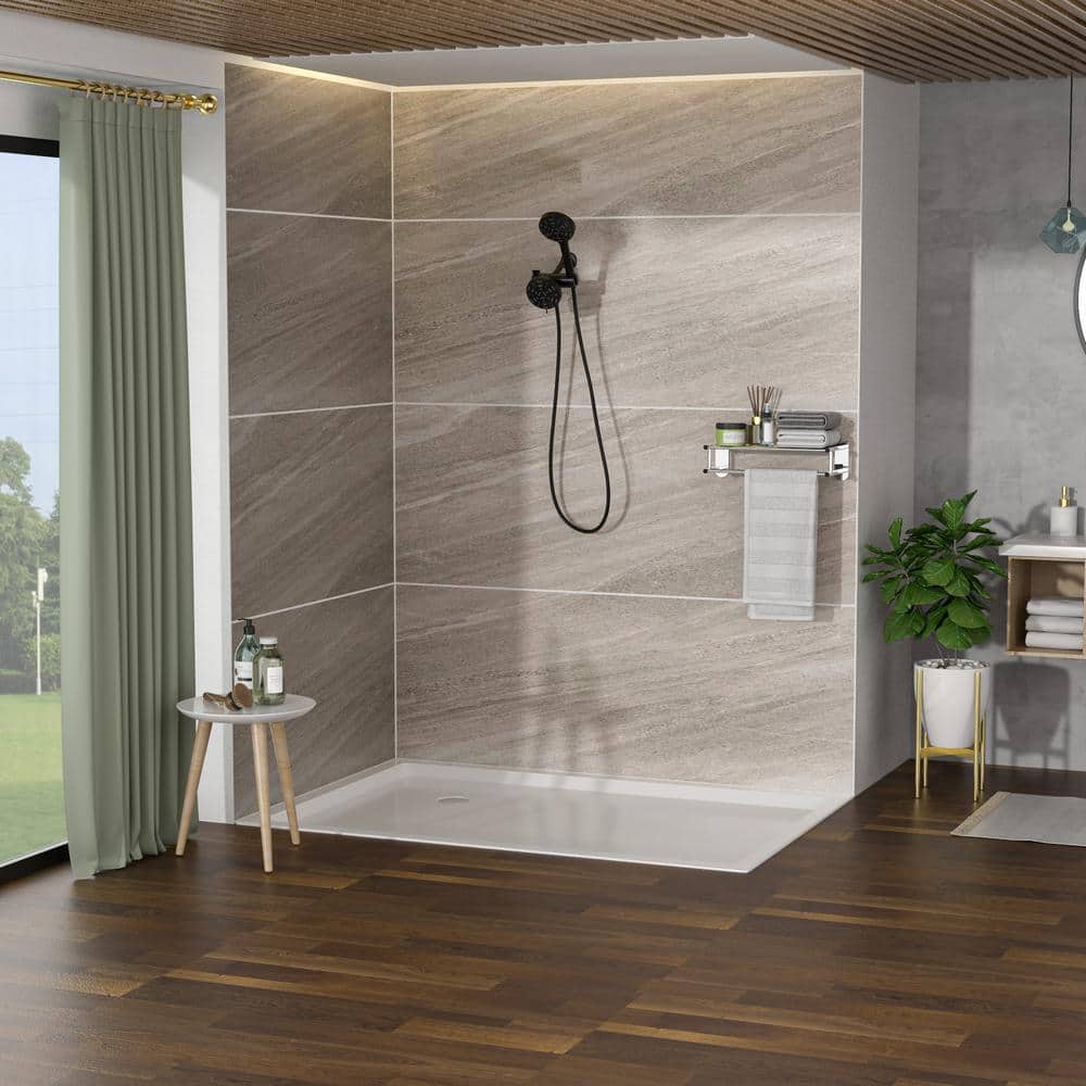 8-spray 4.7 In. Wall Mount 1.8 GPM Dual Shower Head And Handheld Shower Head In Matte Black