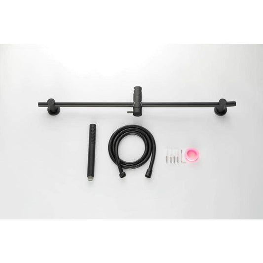 1 -Spray Patterns 0 In. 2 GPM Rain Wall Mount Dual Shower Heads With Handheld Shower System In Matte Black