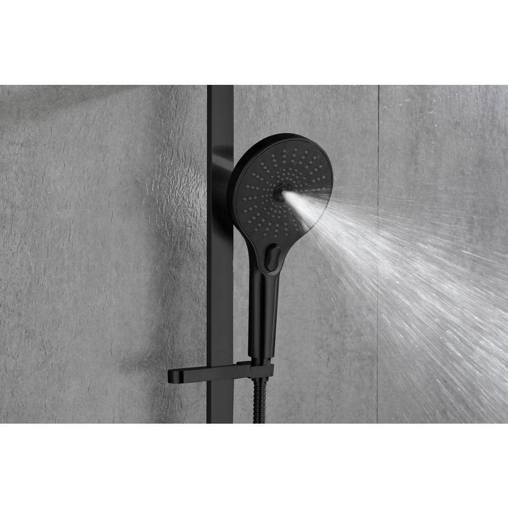 3-Spray Patters Wall Mount Handheld Shower Head 2.5 GPM In Matte Black