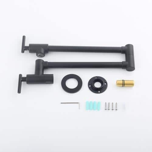 Wall Mounted Pot Filler With Swivel Spout In Matte Black