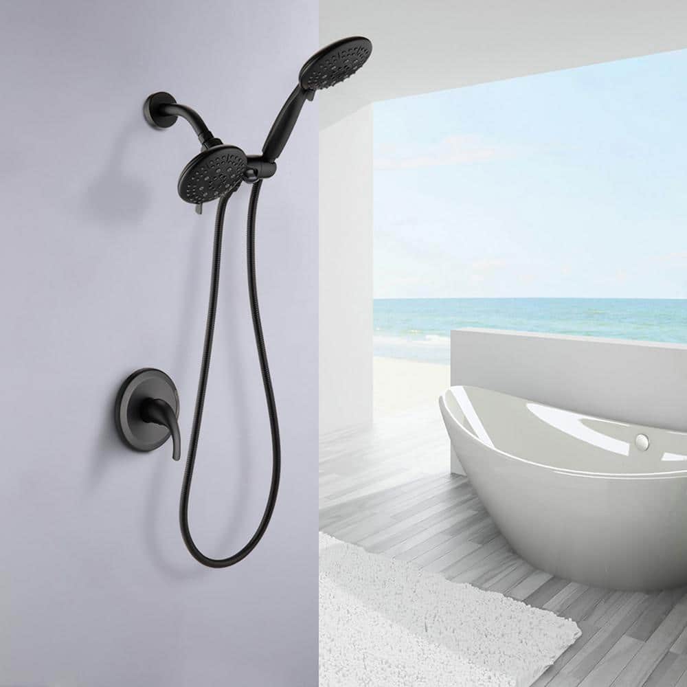 6-Spray Multifunction Deluxe Wall Bar Shower Kit With Hand Shower In Matte Black