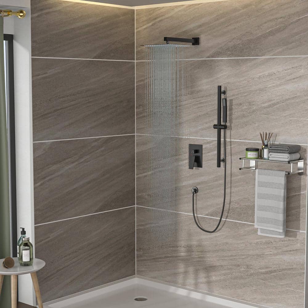 1-Spray Patterns With 1.8 GPM 10 In. Wall Mount Rain Fixed Shower Head In Oil-Rubbed Bronze