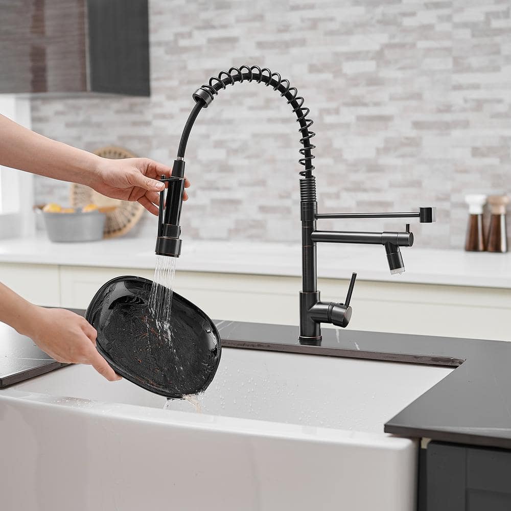 LED Kitchen Faucet With Single-Handle ? Pull Down Sprayer Kitchen Faucet, Kitchen Sink Faucet In Oil Rubbed Bronze