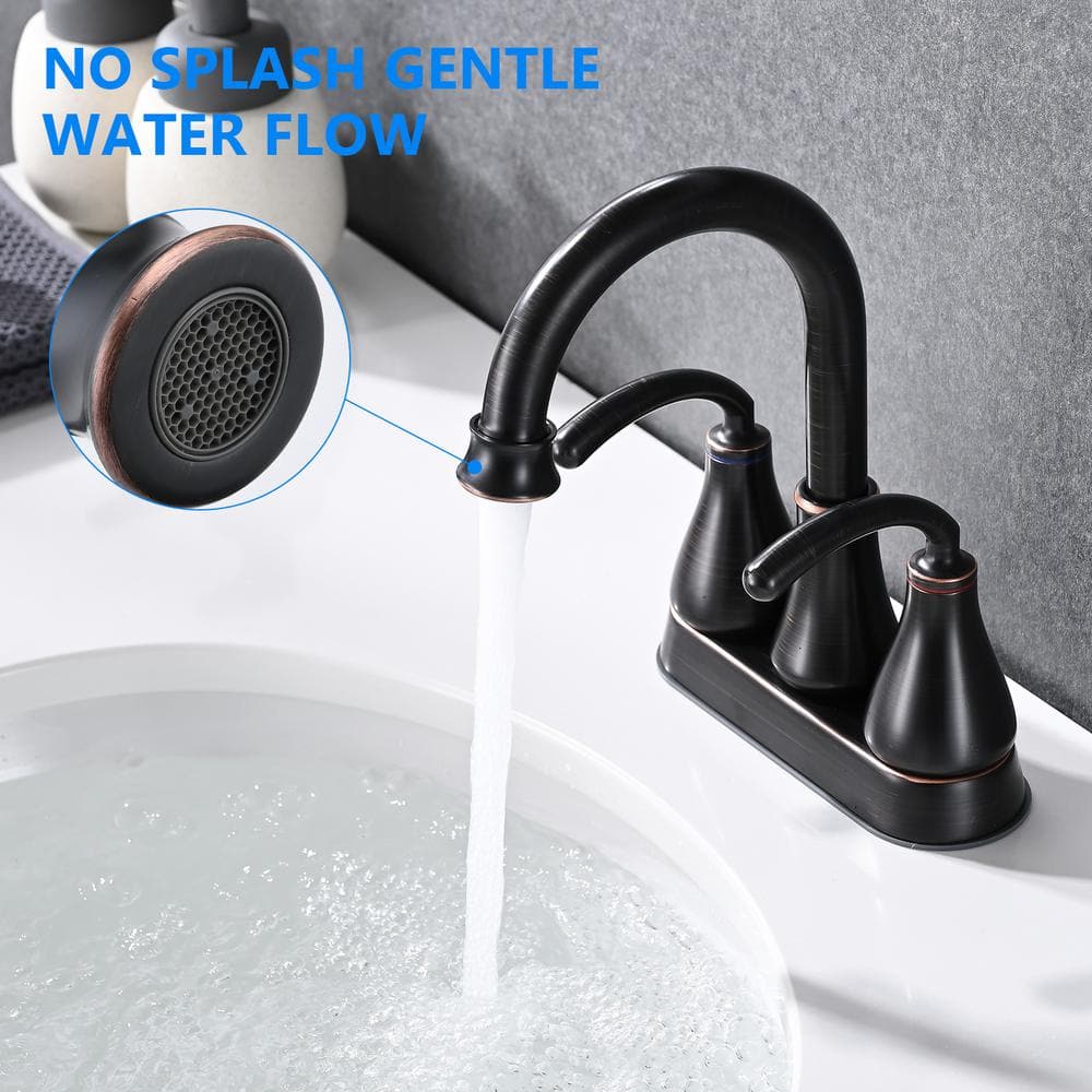 Titus Double Handle Wall Mounted Bathroom Faucet In Oil-Rubbed Bronze