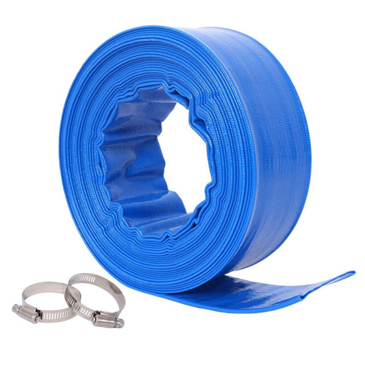 1-1/2 In. X 50 Ft. Blue Heavy Duty PVC Pool Backwash Hose Sewage/Effluent Accessory