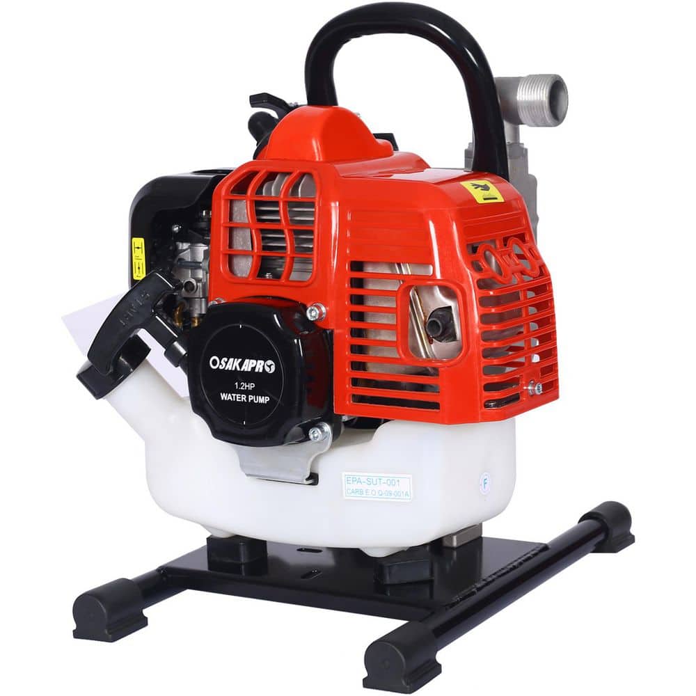 Gasoline Water Pump, 2-Stroke Portable Gas Powered Water Transfer Pump, 33CC 1. 2HP 1 In.