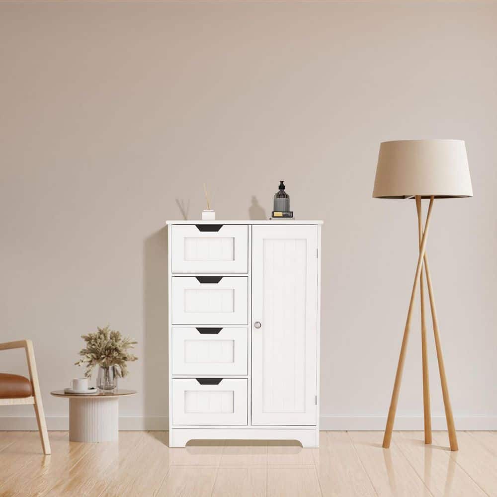 11.81 In. W X 22.50 In. D X 32.68 In. H Bathroom Storage Wall Cabinet In White