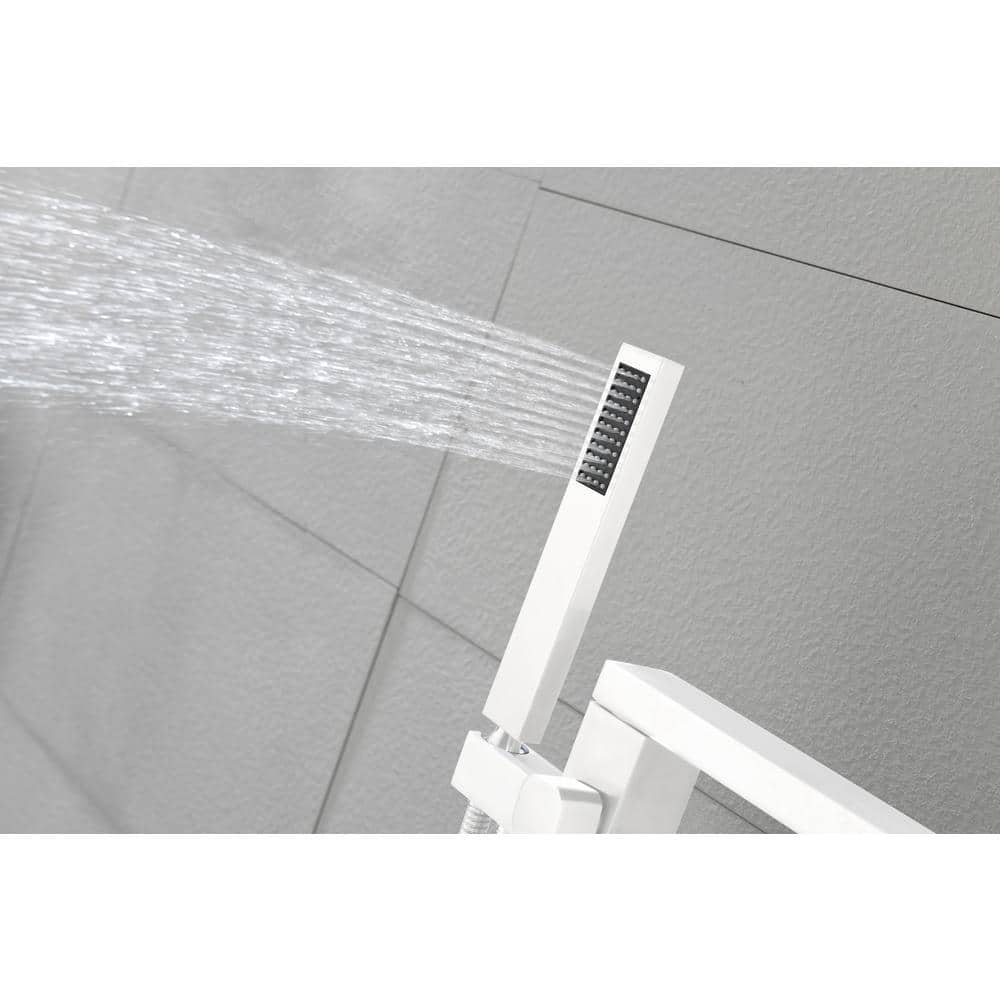 Single-Handle Claw Foot Freestanding Tub Faucet In. White