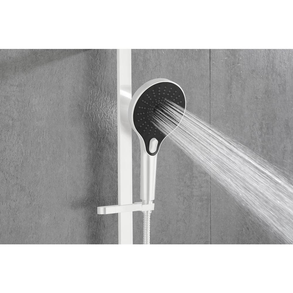 3-Spray Wall Mount Handheld Shower Head 2.5 GPM In White