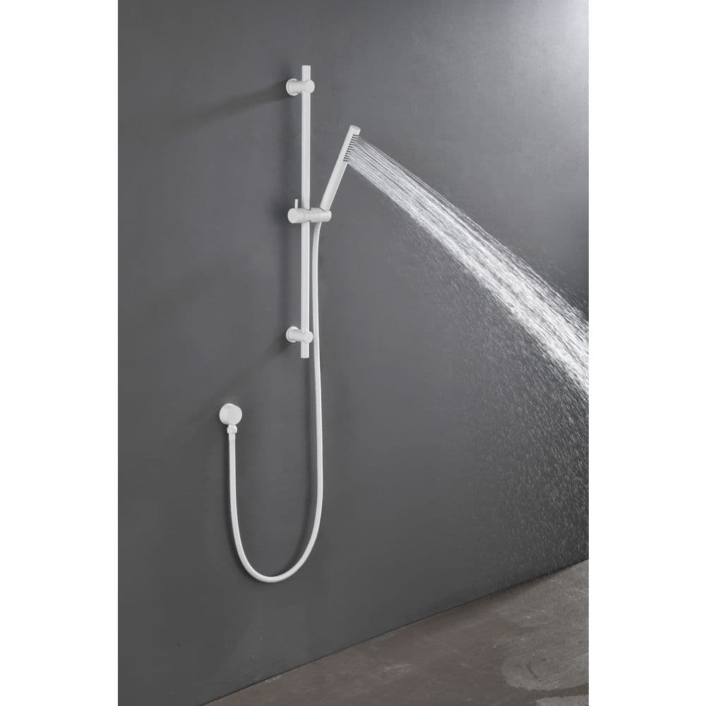 1-Spray Wall Mount Handheld Shower Head 1.8 GPM In White