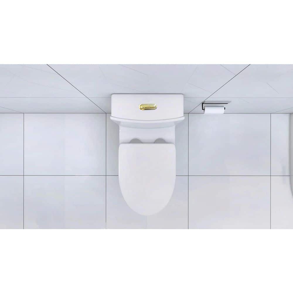 Dual Flush Single Flush: Other Elongated One Piece Toilet White