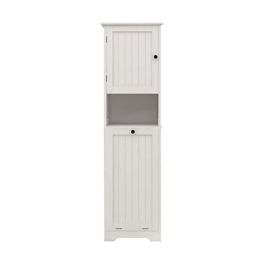 1-Compartment 1-Door Tilt-Out Laundry Sorter Cabinet-White